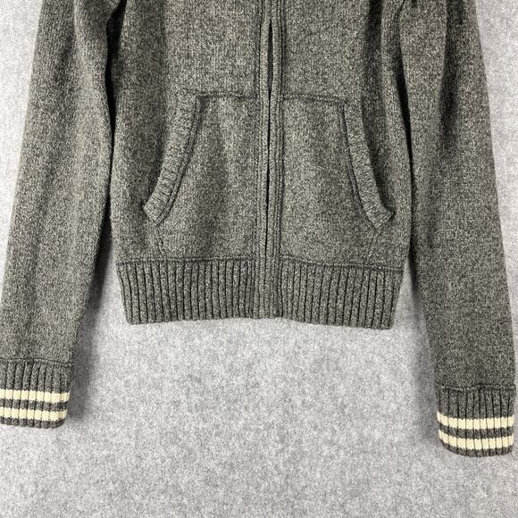 VTG Y2K Abercrombie Fitch Wool Cardigan Sweater Womens Medium Full Zip Varsity - Picture 3 of 13